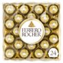 Ferrero Rocher Chocolate Hazelnut and Milk Chocolate Pralines, 24 Pieces, 300g