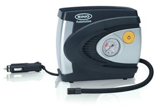 Ring Automotive – RAC610 12v electric tyre inflator air compressor car pump with pressure gauge and valve adaptors for car, motorbike, bike, ball and inflatables